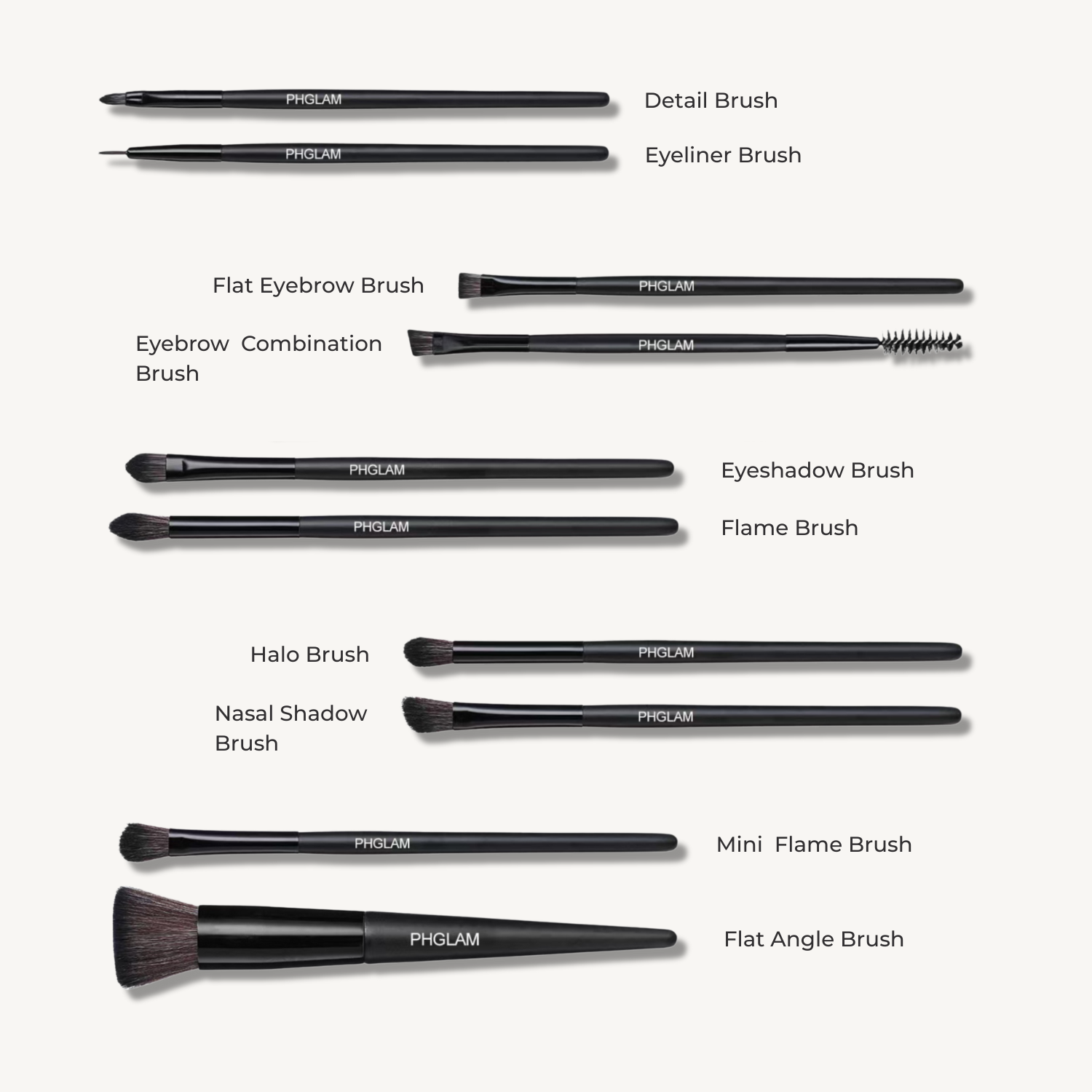 PHGLAM makeup brush set 5675s