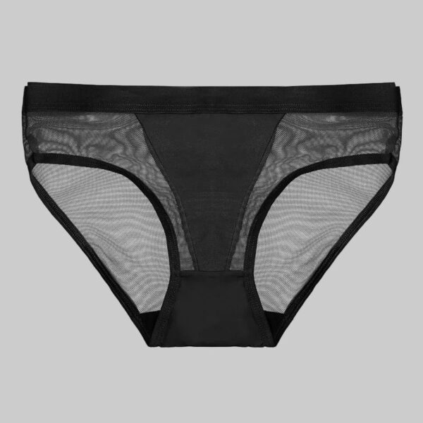 Black lace underwear on a white background