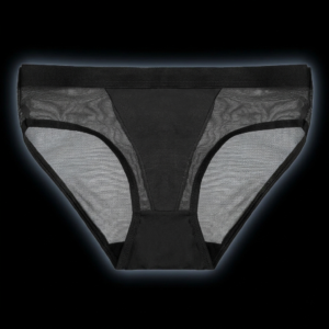 Transparent mid waist Women’s Black underwear (Model 142)